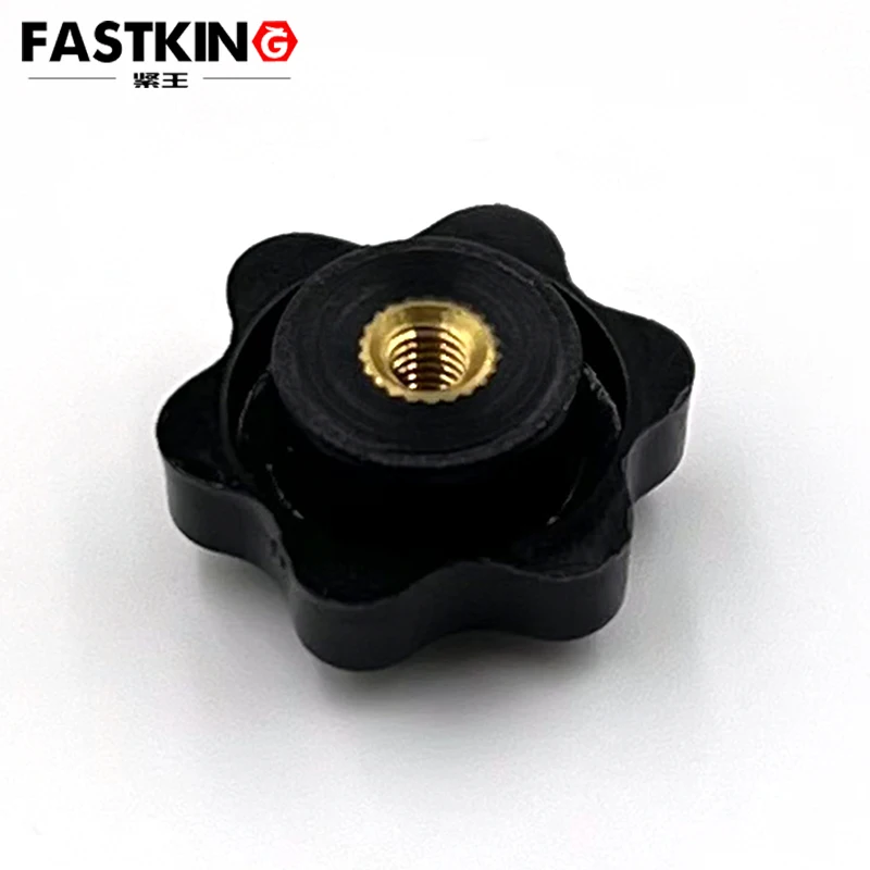 SS304 Plastic star knob thumb nuts with brass thread insert
