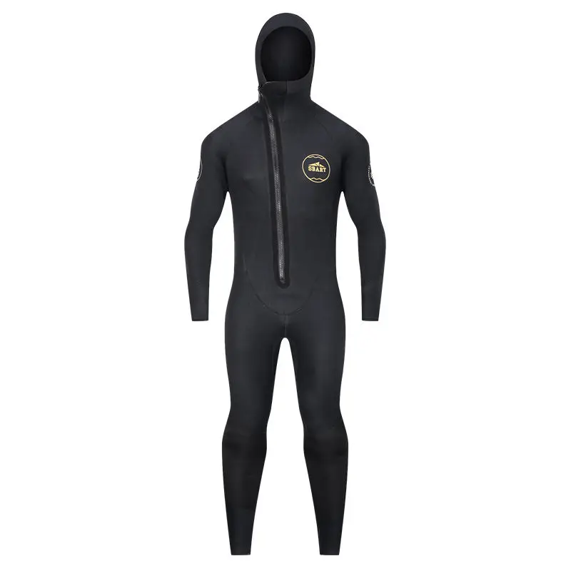 Quality Wholesale 2pcs Sets Spearfishing Diving Suit Neoprene Hooded Wet Suit Zipper Front 3mm 5mm 7mm Open Cell Wetsuit