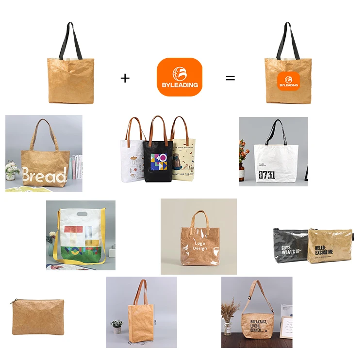 Dupont Paper Tyvek bag Custom Logo Printed Tyvek Large Tote bag for shopping