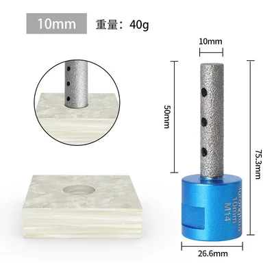 20mm Vacuum brazed diamond milling cutter finger bit for granite marble ceramic