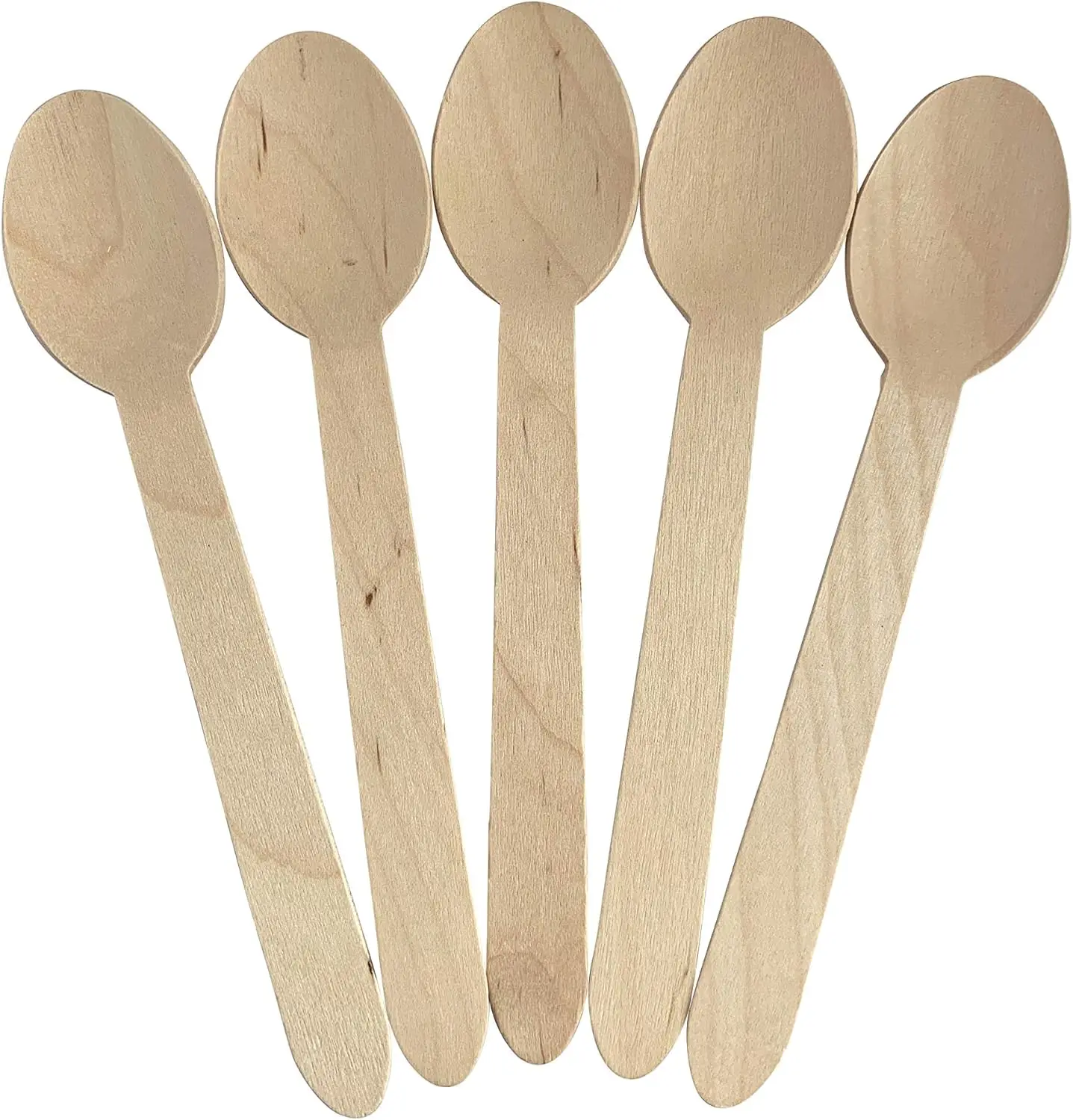 Wholesale 160mm Disposable Wooden Spoon Biodegradable Natural Birch Wood Cutlery Compostable Natural Wooden Spoon