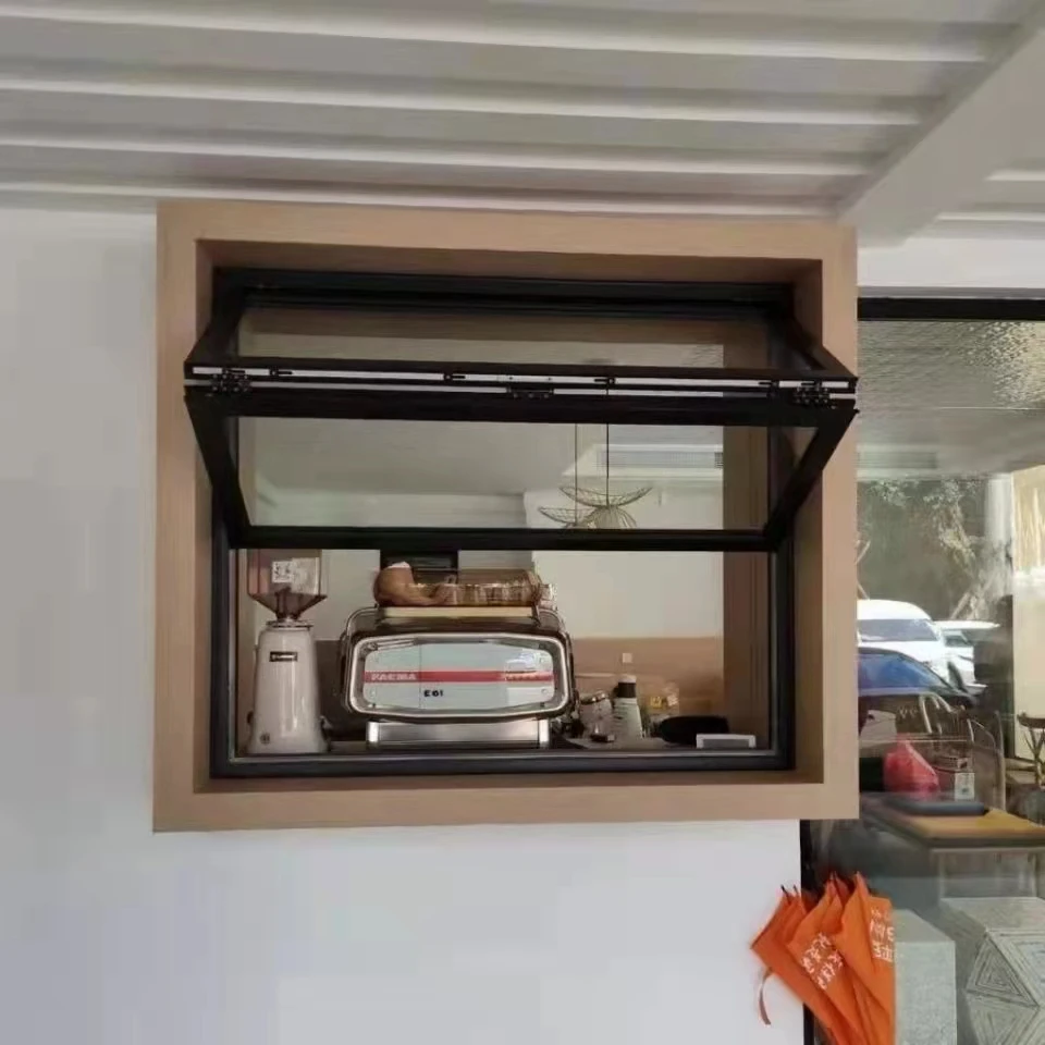 Hot Design Aluminum Vertical Sliding Folding Window Coffee Restaurant Wide View Glass Windows