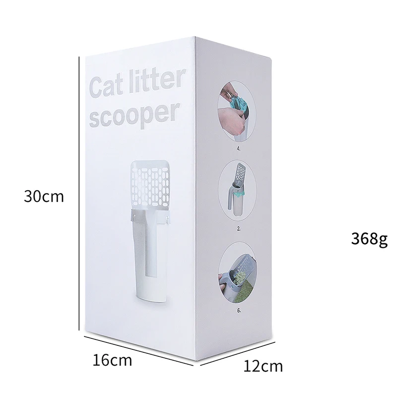 Cat litter excrement shovel large capacity portable all-in-one cat litter scoop shovel with bag