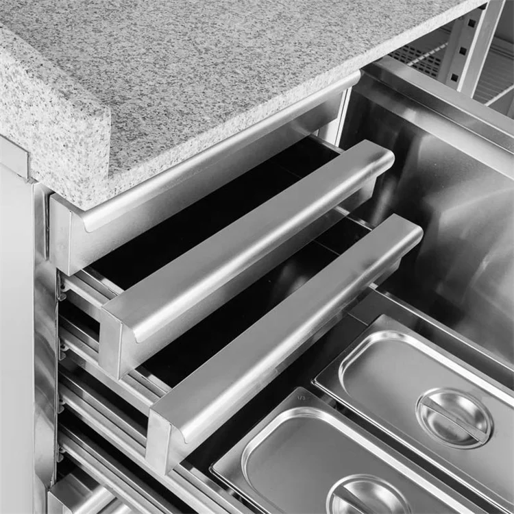 New Granite Table Commercial Restaurant Under Counter Refrigerator For Preparing Pizza