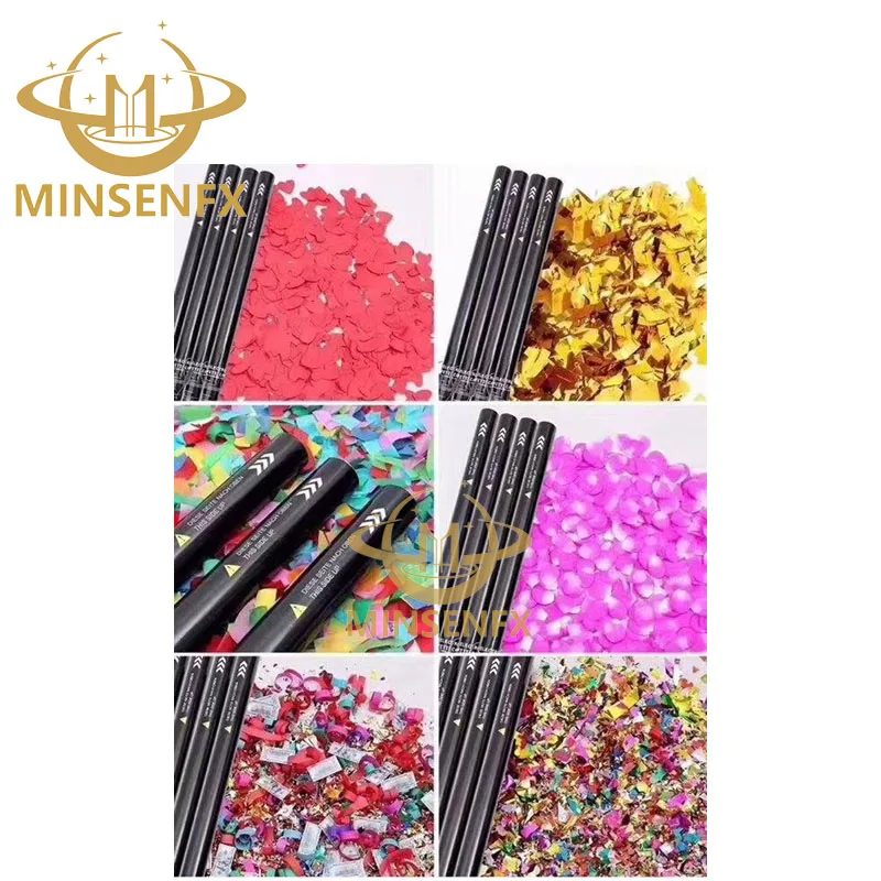 MINSENFX Factory Fireproof China Paper Christmas streamer Wedding Electric Shooter Confetti Cannon metallic Paper