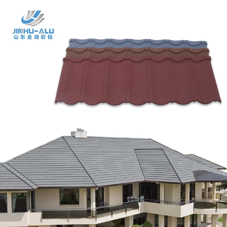 Stone Coated Roof Tile Red Bond Tile Roofing Sheet Seven Waves Stone Chips 1340mm*370mm