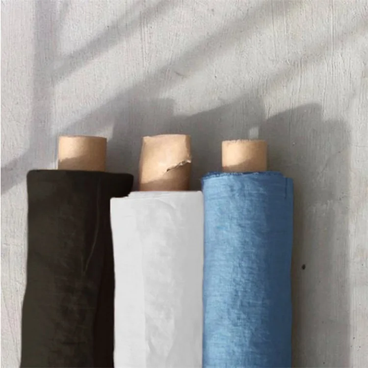 
China Suppliers Wholesale Dyed Washed Lightweight Soft 100% Organic French Belgian Flax Linen Fabric For Curtain/Clothing 