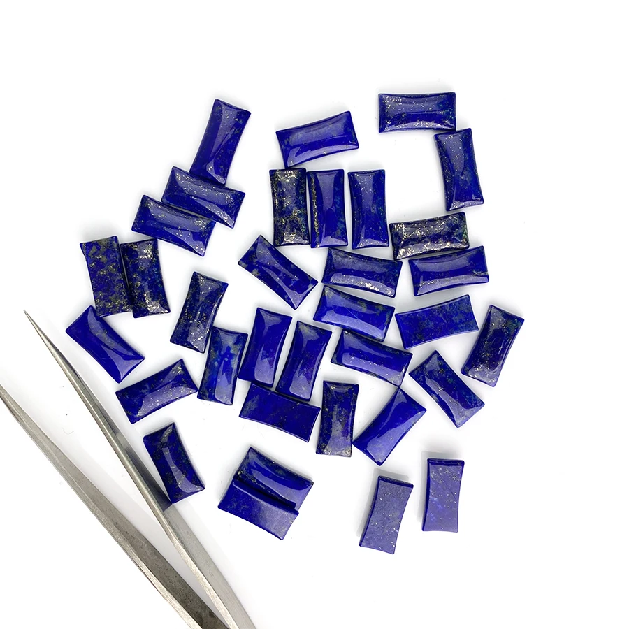 Natural Lapis Lazuli Gems Custom Cut Size Shape Wholesale High Quality Rectangle Loose Cabochon Gemstone Lapis Lazuli