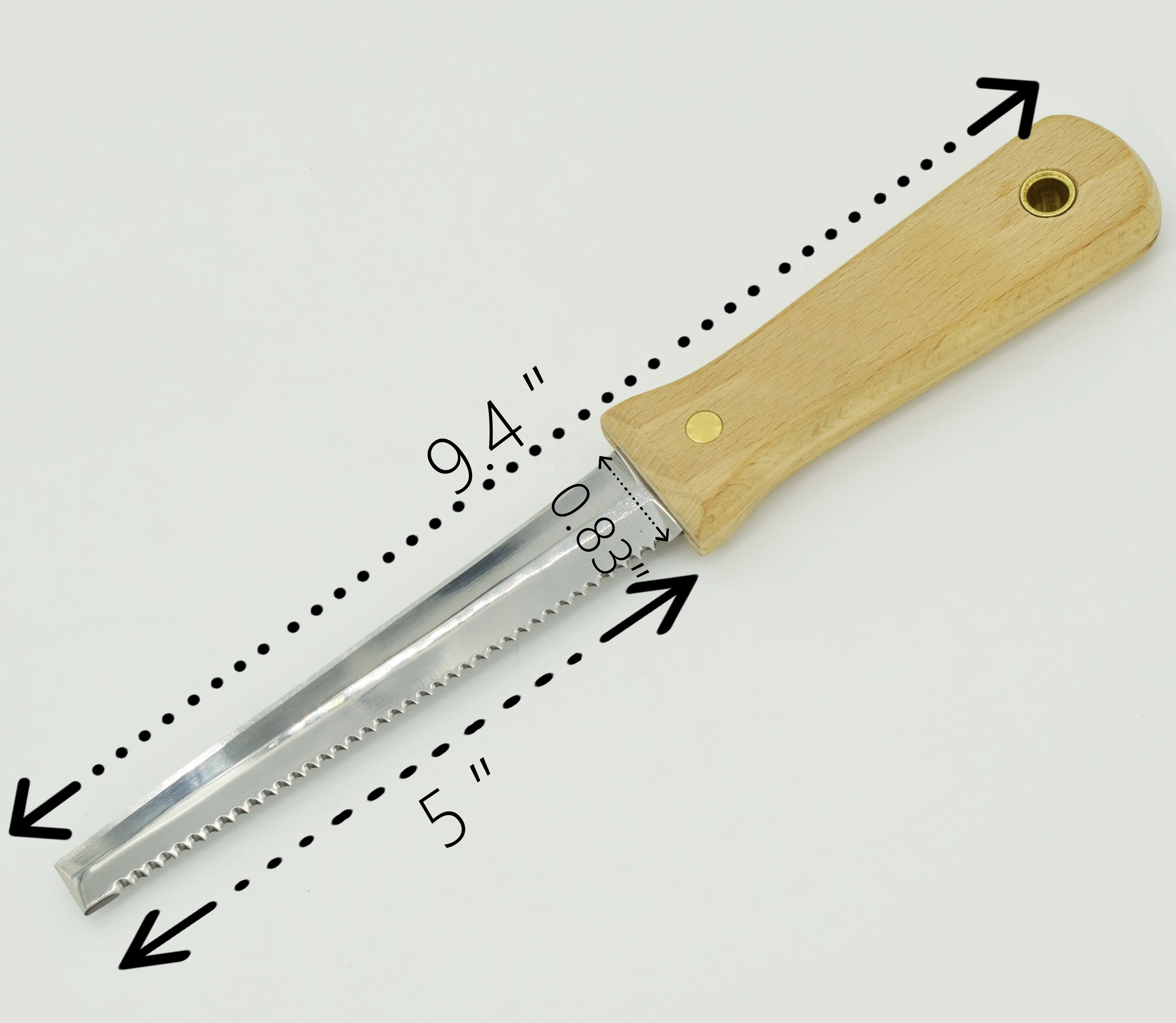 Insulation Knife with 5 Inch Long Stainless Steel Blade with Wood Handle, One Side Serrated Sharp Untility Knife Tool