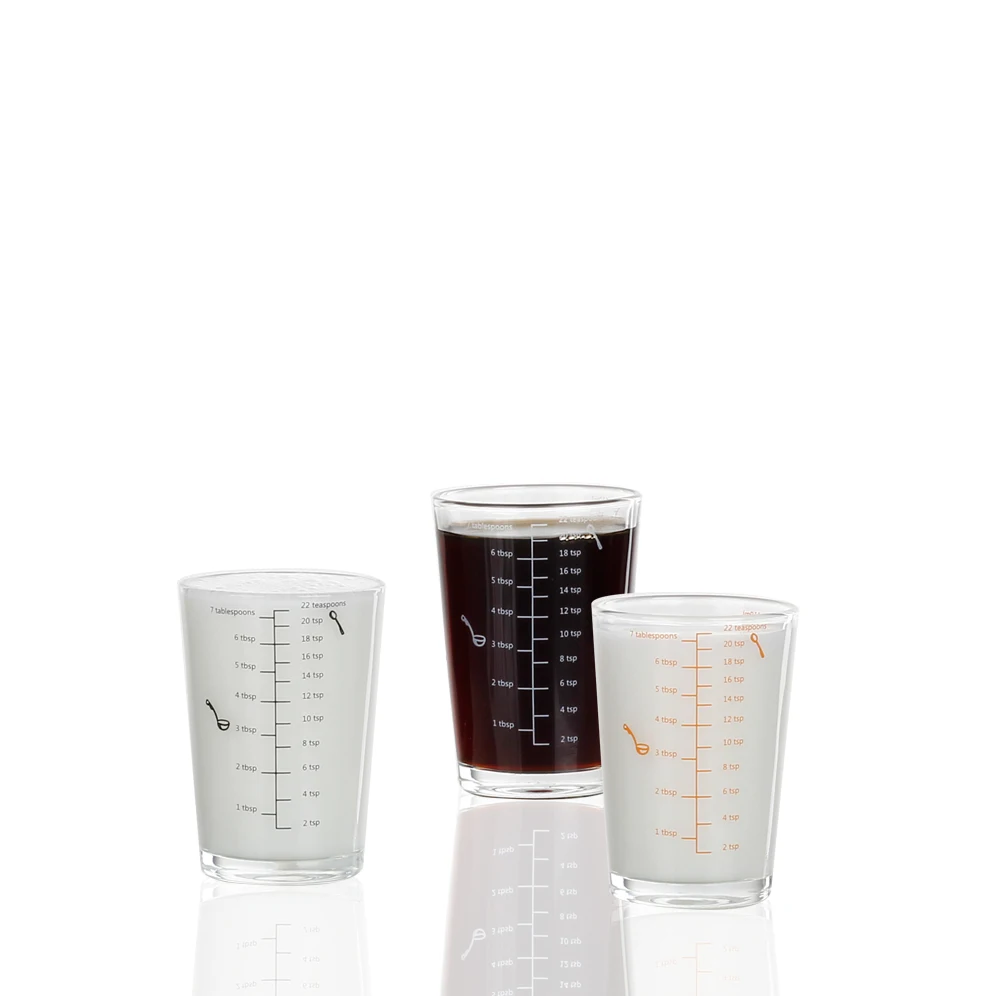 China Supplier measurements inside set powder custom kitchen measuring glass
