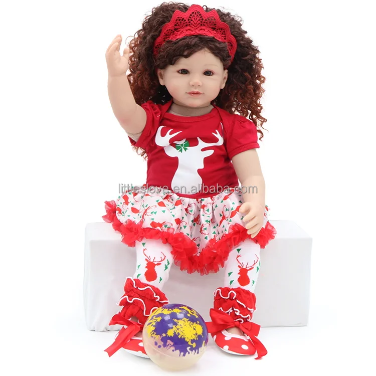 60cm Reborn Baby Doll Cute Girl With wig Red Hair Lifelike Painted Soft Touch Toy Reborn Baby Doll Munecas Reborn