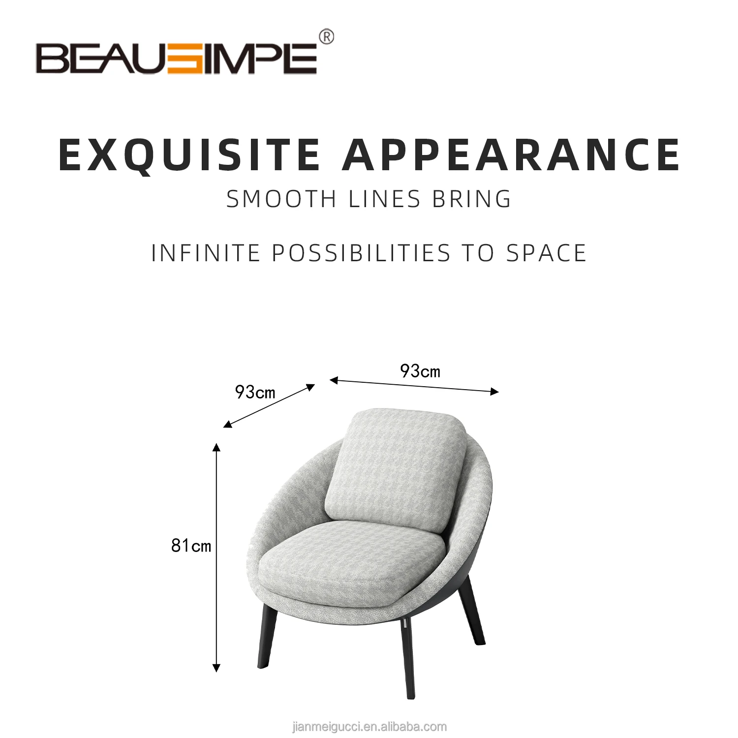 Lido armchair with 1:1 precision replicating dimension as Mino tti original premium material leisure single sofa for furnishing