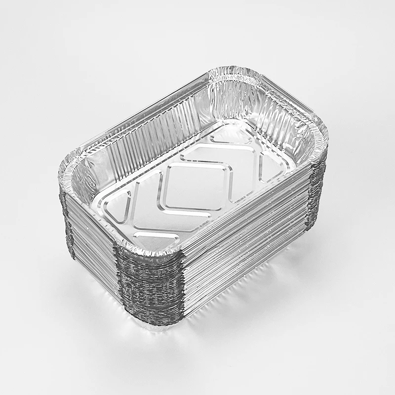Disposable Aluminum Foil Container Barbecue Baking Takeout Food Grade Lunch Box 400ml