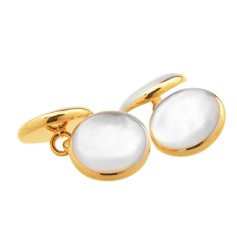 2024 New design Fritillary stone French cufflinks Shell chain cufflinks for men and women button Vintage cufflinks