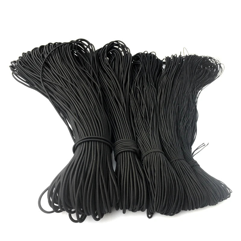 1.2/1.5/2/2.5/2.8/3/3.5/4/5/6/7/8/9/10/12/15mm Elastic ropes Round elastic binding Elastic Coarse rubber band Black rope