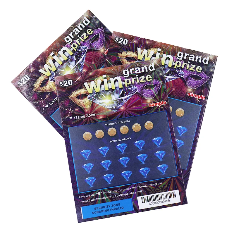 Top quality custom Color Printing Variable Data Unique Lucky custom scratch off lottery tickets for Scratch Win
