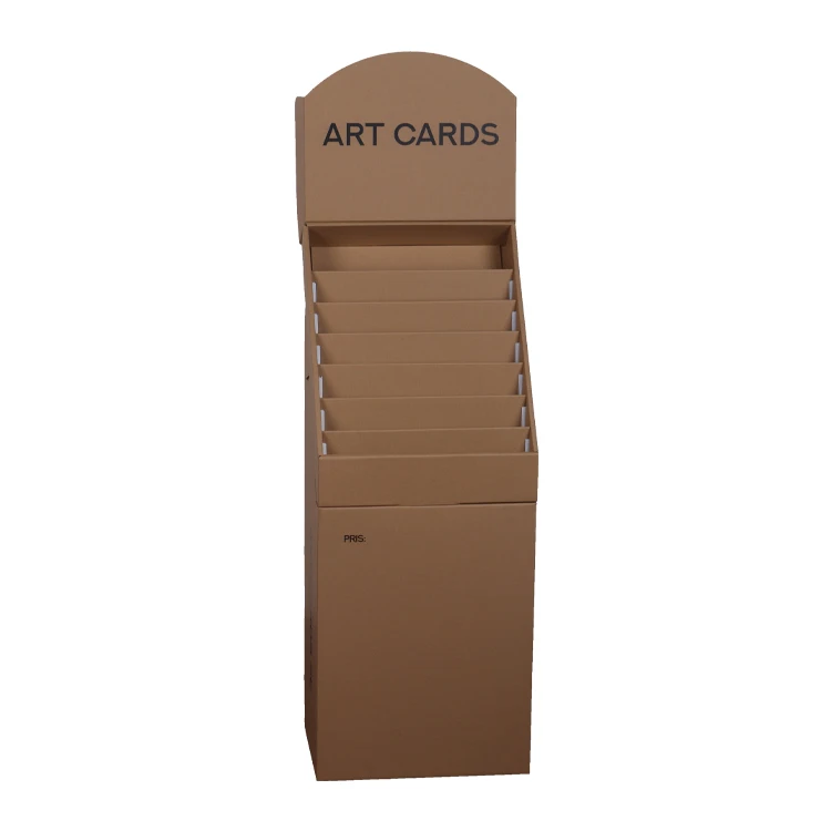 Custom Logo Cardboard Greeting Card Floor Display Rack Business Card Display Stand