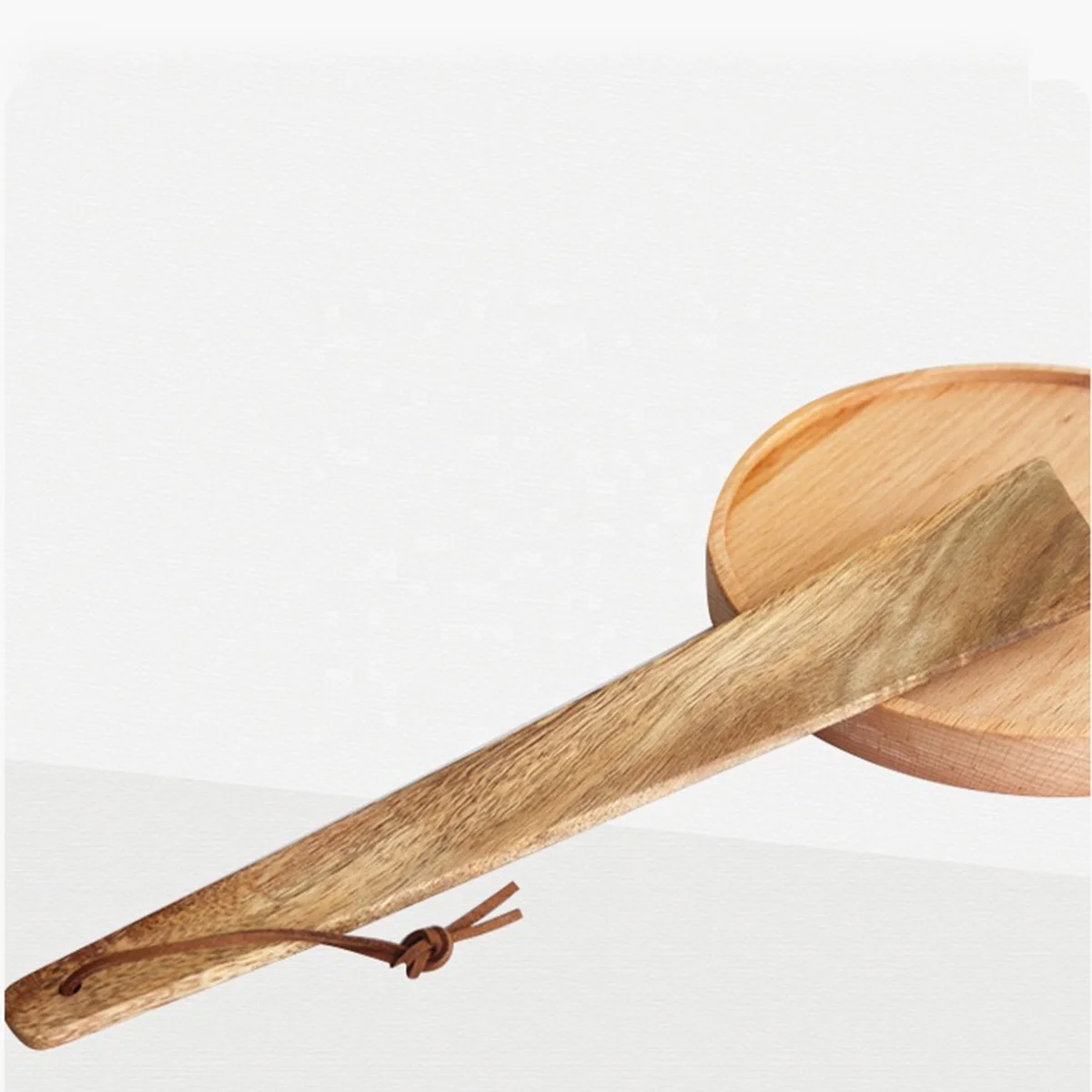 Customized Bamboo Wooden Pot Scraper Clean Wok Pan Pot Tool Teakwood Cooking Utensil Kitchen Tool Acacia Wood Cooking Turner
