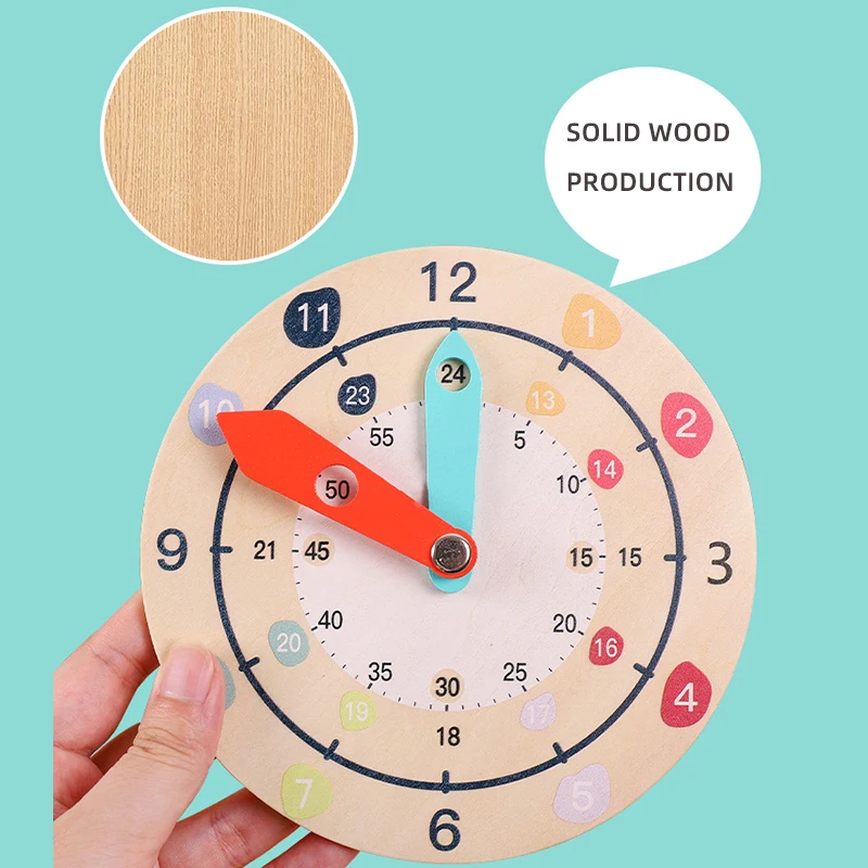 Cartoon Animal Wooden digital time clock toy Kids Wooden education blocks Clock Toy