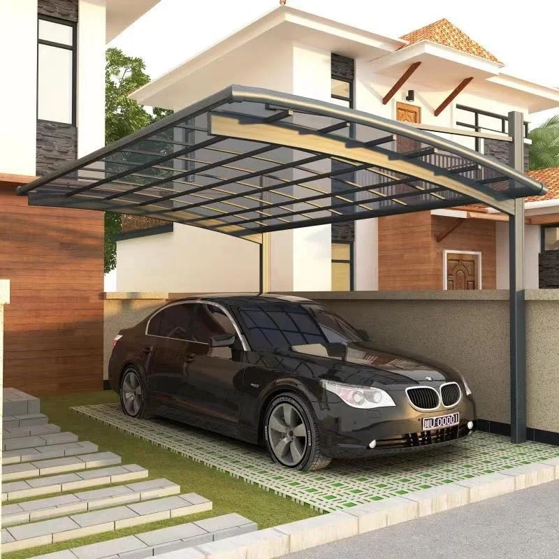 Outdoor Aluminum Car  Port Garage Shelter For Car Parking  UV Protection Polycarbonate Carport