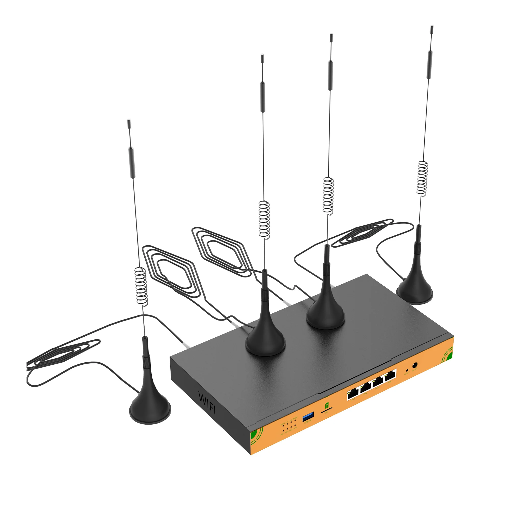 Huastlink 10/100/1000Mbps 4 Ports Gateway Support VLAN 12V 24V Power 5G Router Gateway With Long External Antennas