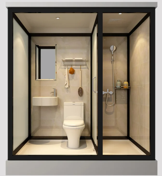 Prefabricated Integrated Bathroom Cabin Prefabricated Shower Enclosure For Dome Tent Modular Bathroom Pod