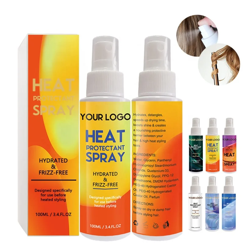 Private Label 100ML Professional Hair Care Organic Silkening Mist Oil Based hair Heat Protector Spray