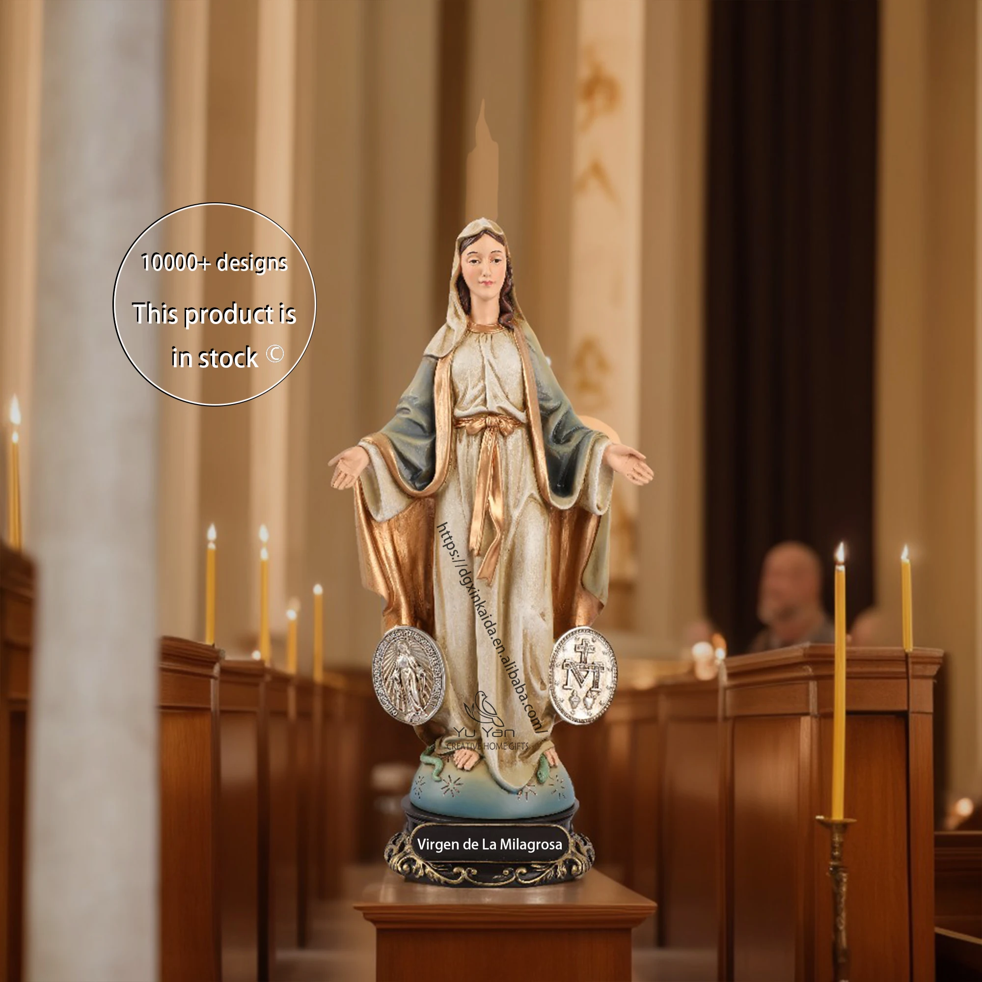 Factory wholesale catholic religious statues resin christian  saints image small figurine madonna