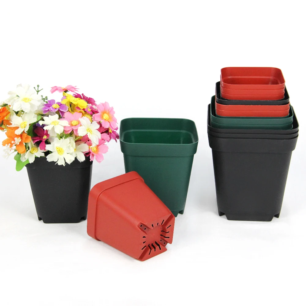 Garden Decoration Mini Plastic Small Flower Pot Macetas Suculentas Square Nursery Pots