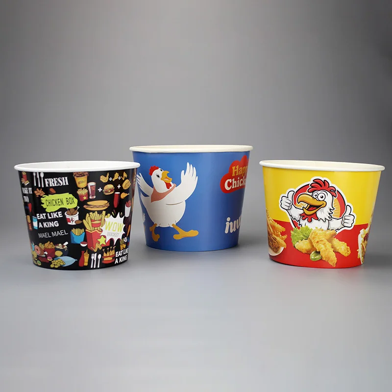 High Quality Fried Chicken Popcorn Bucket Custom Disposable Compostable Food Container For Take Away