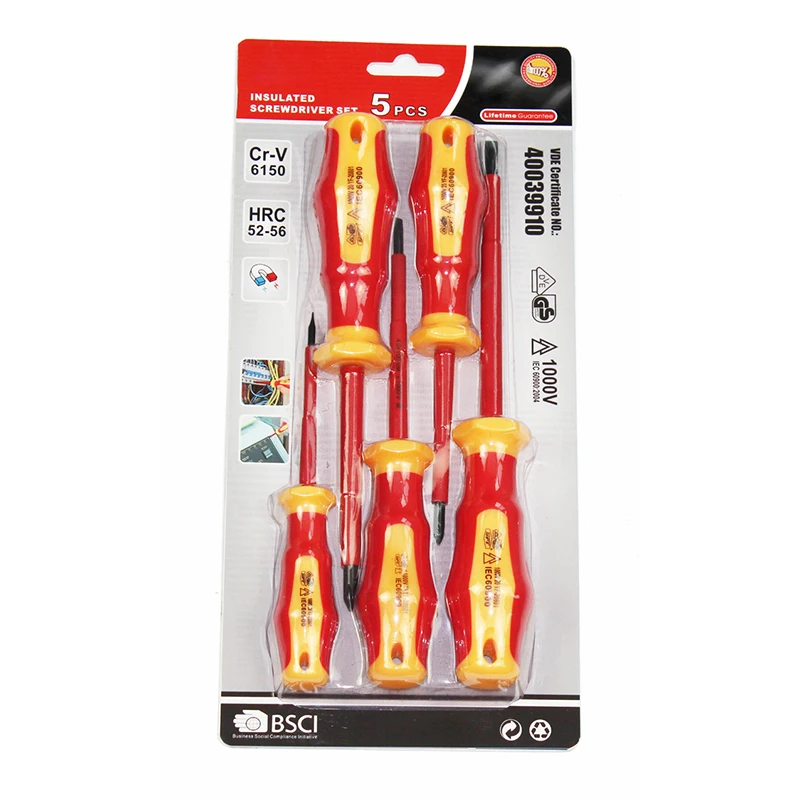 VDE GS 5 piece 1000V Insulated Screwdriver set Safety Insulated Tools Screwdriver Set VDE electrician tool set