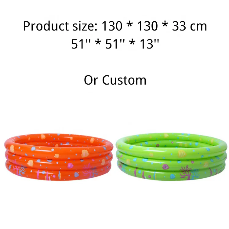 
Hot Selling Colorful Inflatable 3 Rings Swimming Pool 130cm Spa Pool For Kids 