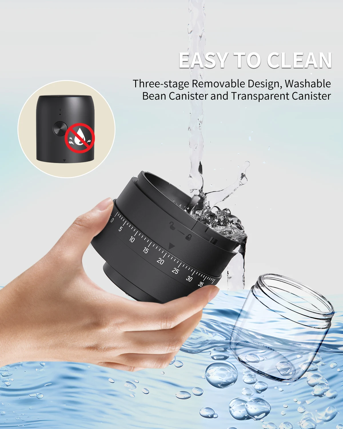 New Product External Gear Adjustment Custom Logo Coffee Bean Grinder Outdoor Home Office Use Electric Coffee Grinders