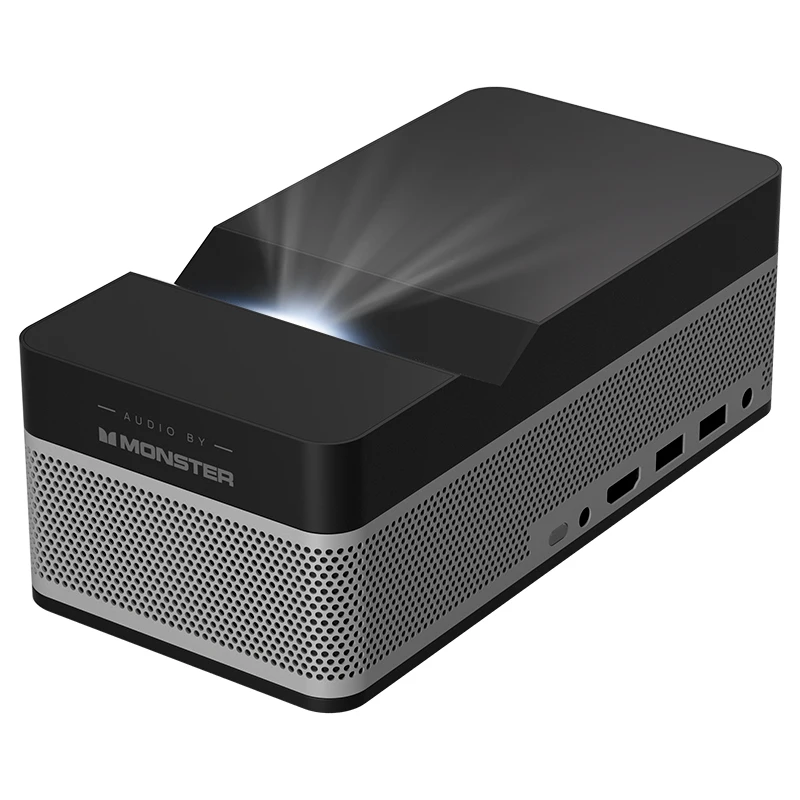 [2022 New Super Ultra short focus Projector] Native 1080p DLP Short Throw Projector Android Full HD Portable Home Projector