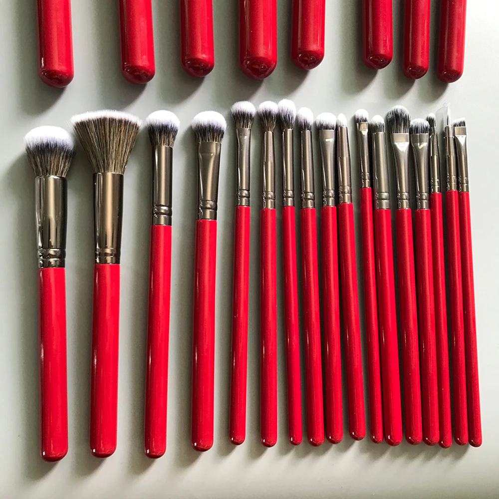 25pcs wooden handle rainbow hair makeup & tools private label make up brush set could help you get a color makeup