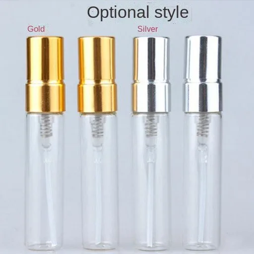 Customized 5 ml 10 ml empty clear amber black glass refillable perfume bottle with box sample packaging