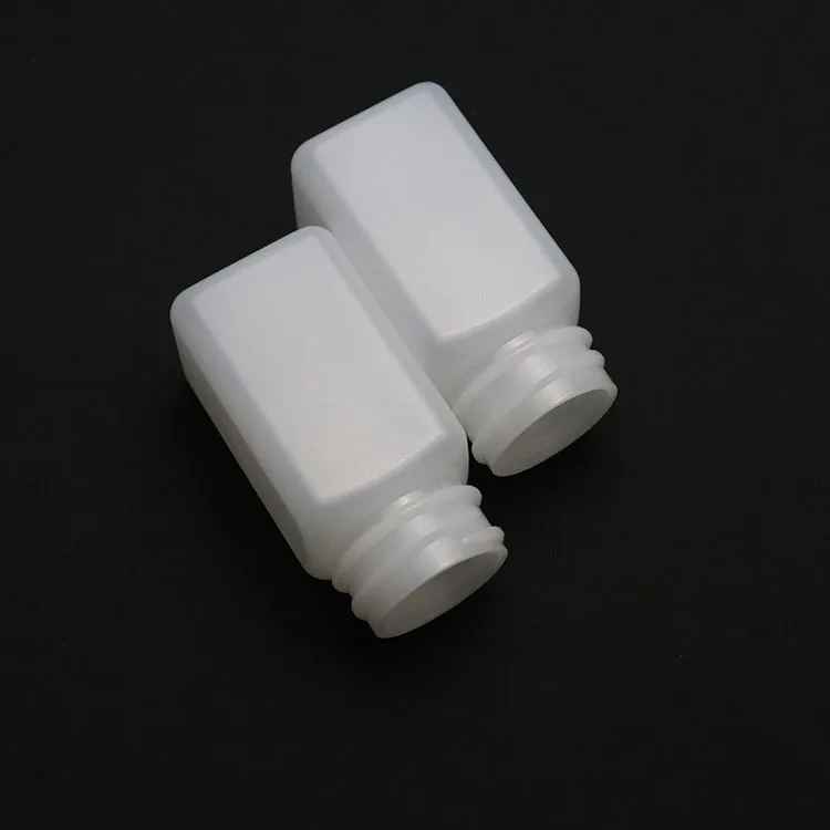 HDPE Square Shape Food Grade  45ml Child Resistant Blowing Plastic Bottle Candy Jars  Plastic Pill Bottle
