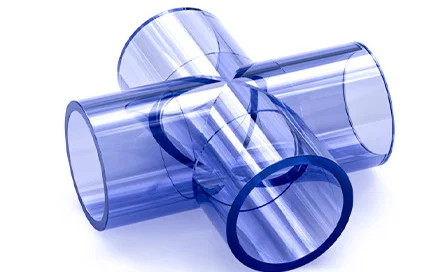 Transparent UPVC pipe fittings Transparent UPVC Cross  DN15-DN50