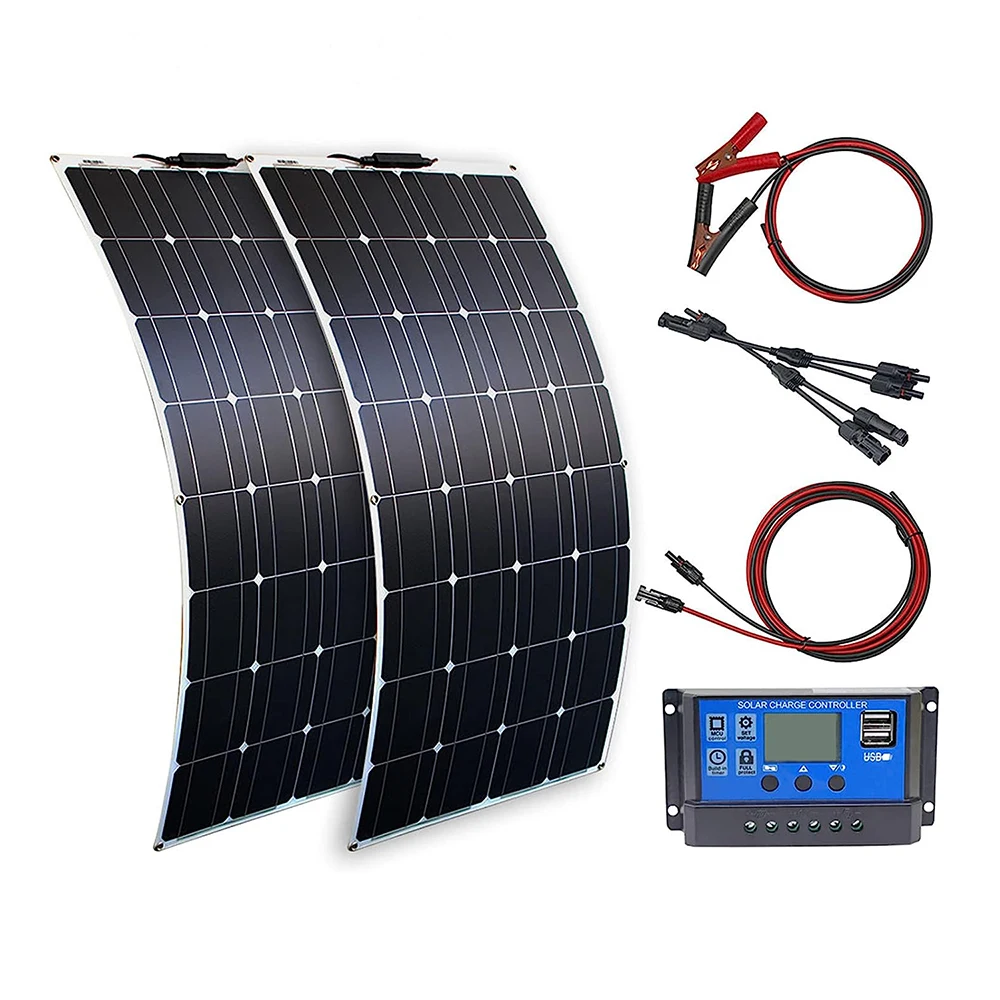 Solar Energy System Set Kit Power Cell Mono Strips Manufacturer Sunpower 100W 200W 300w Etfe Flexible Solar Panel For Boat