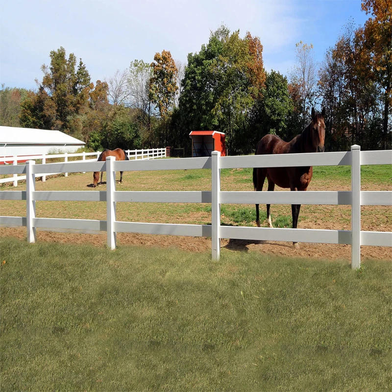 FenTech plastic vinyl horse paddock fence post ,3 rail pvc horse fence