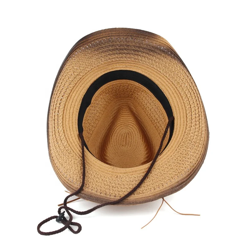 WD-A875  Classic Bohemian Western Straw Cowboy Hat For Men And Women With Wide Brim Uv Protection For A Perfect Fit