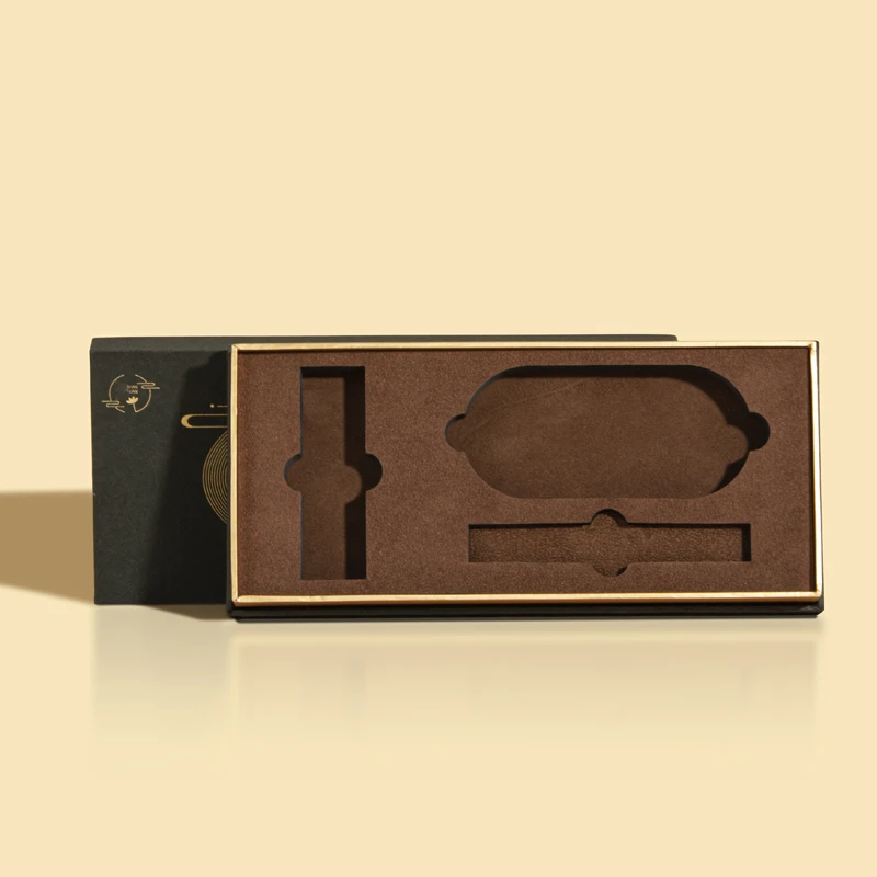 Zeal-x packing custom high quality Customizable wholesale brown outer box black lining noble and elegant gift packaging box