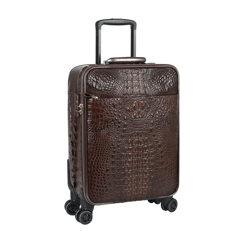 RC59 Carry on Custom Suitcase Luggage Travel Luxury Large Leather Crocodile Luggages Set