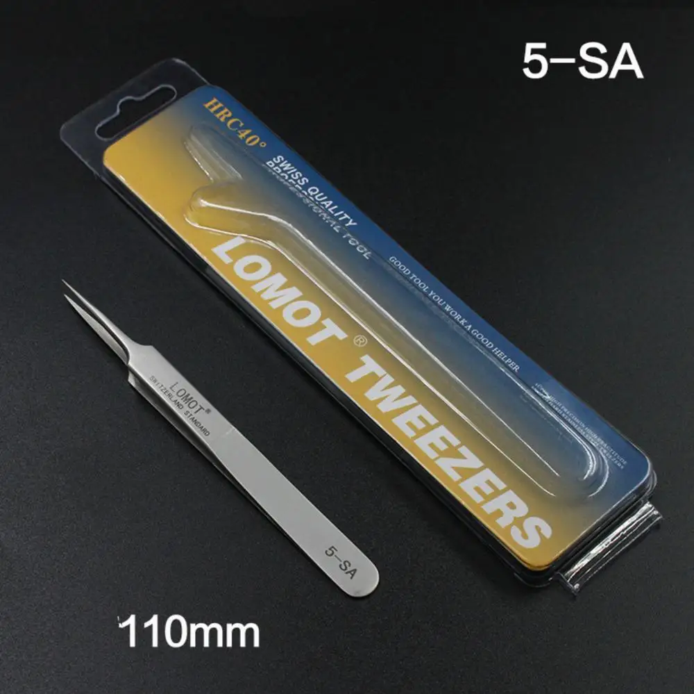 AA-SA ESD пинцет AA прямой (очень тонкий наконечник) Высокоточный Пинцет из нержавеющей стали