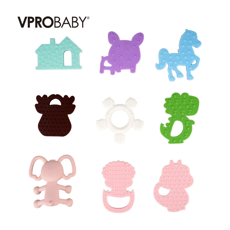 Wholesale In stock BPA free food grade silicone wooden baby wooden teether toy 6 to 12 months