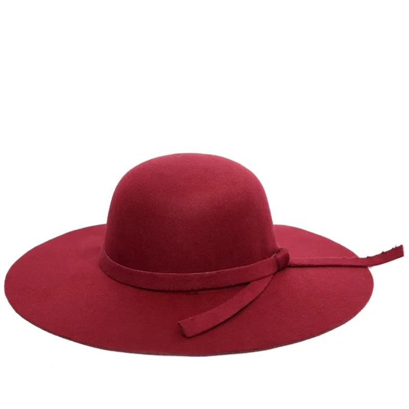 Fashion New Vintage Women Ladies Felt Fedora Floppy Wide Brim Wool Hat