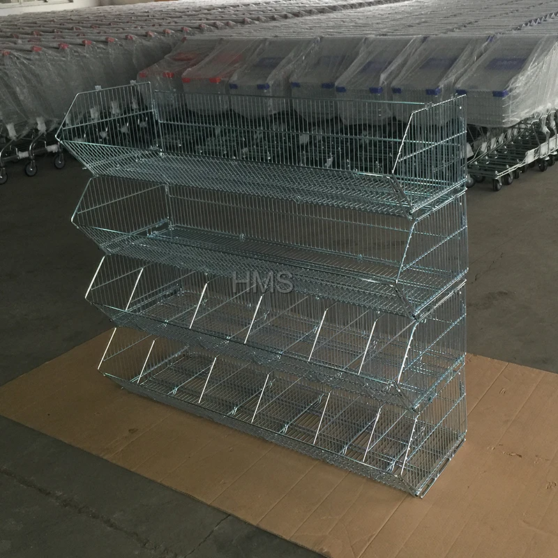 Fruit Vegetable Basket Stacking Baskets Metal Storage Wire For Store And Supermarket