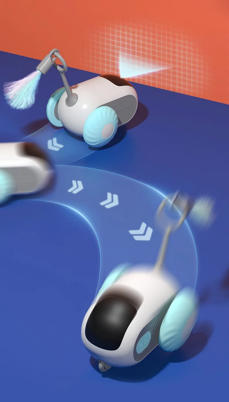 Wholesale Smart Electric Remote Control Electric Smart Cat Toy interact teaser rotate cat toy with feathers