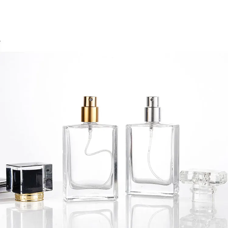 Women Luxury Custom Wholesale Empty Square 30Ml 50 Ml 10Ml 100Ml Empty Perfume Glass Spray Bottles For Sale With Pump