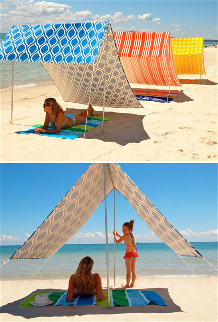 Custom printing outdoor travel sun shelter beach cabana tent sand umbrellas lightweight shelter picnic tents
